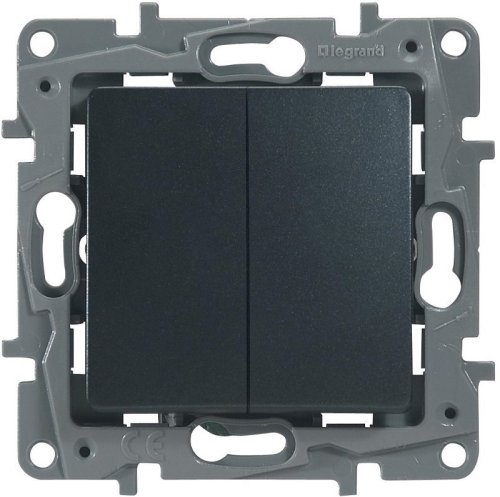 Переключатель без рамки Legrand Etika 2-кл. проходной антрацит фото Переключатель без рамки Legrand Etika 2-кл. проходной антрацит картинка